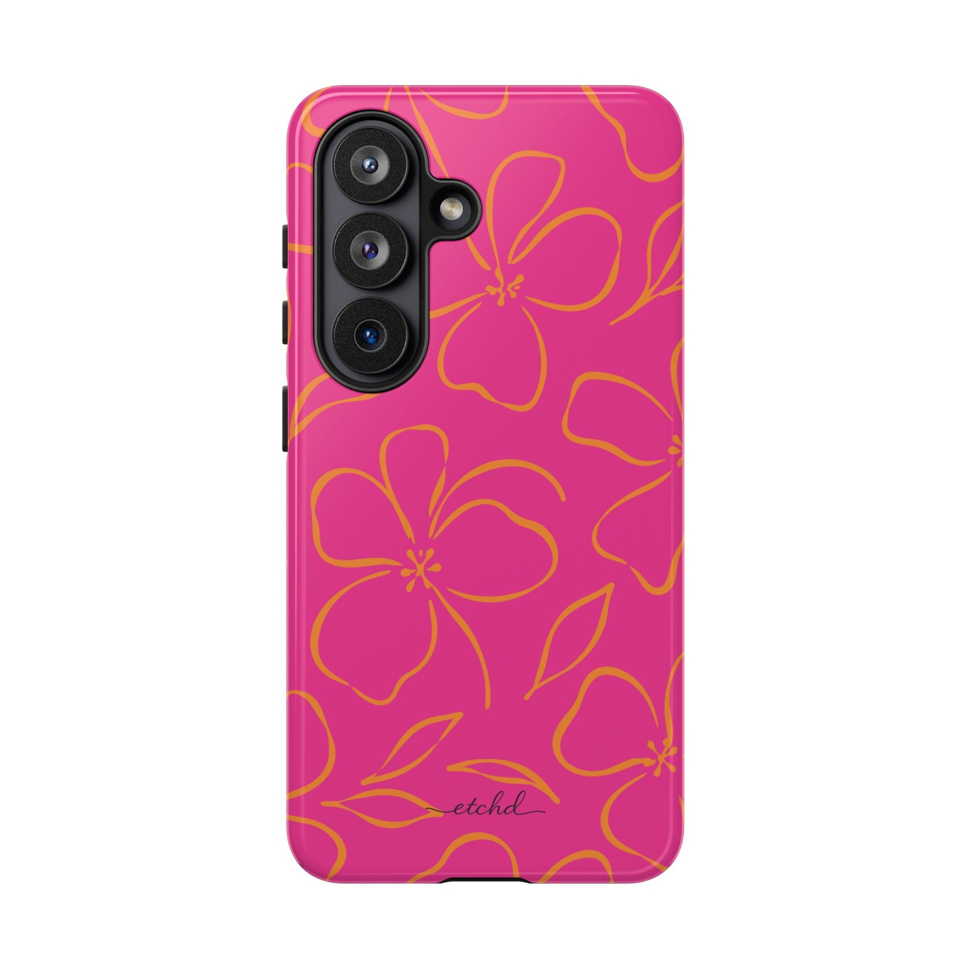 Pink & Orange Floral Phone Case by etchd, view 61