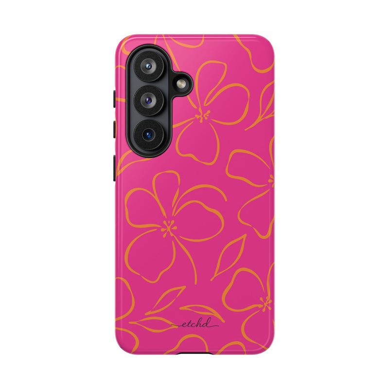 Pink & Orange Floral Phone Case by etchd, view 61