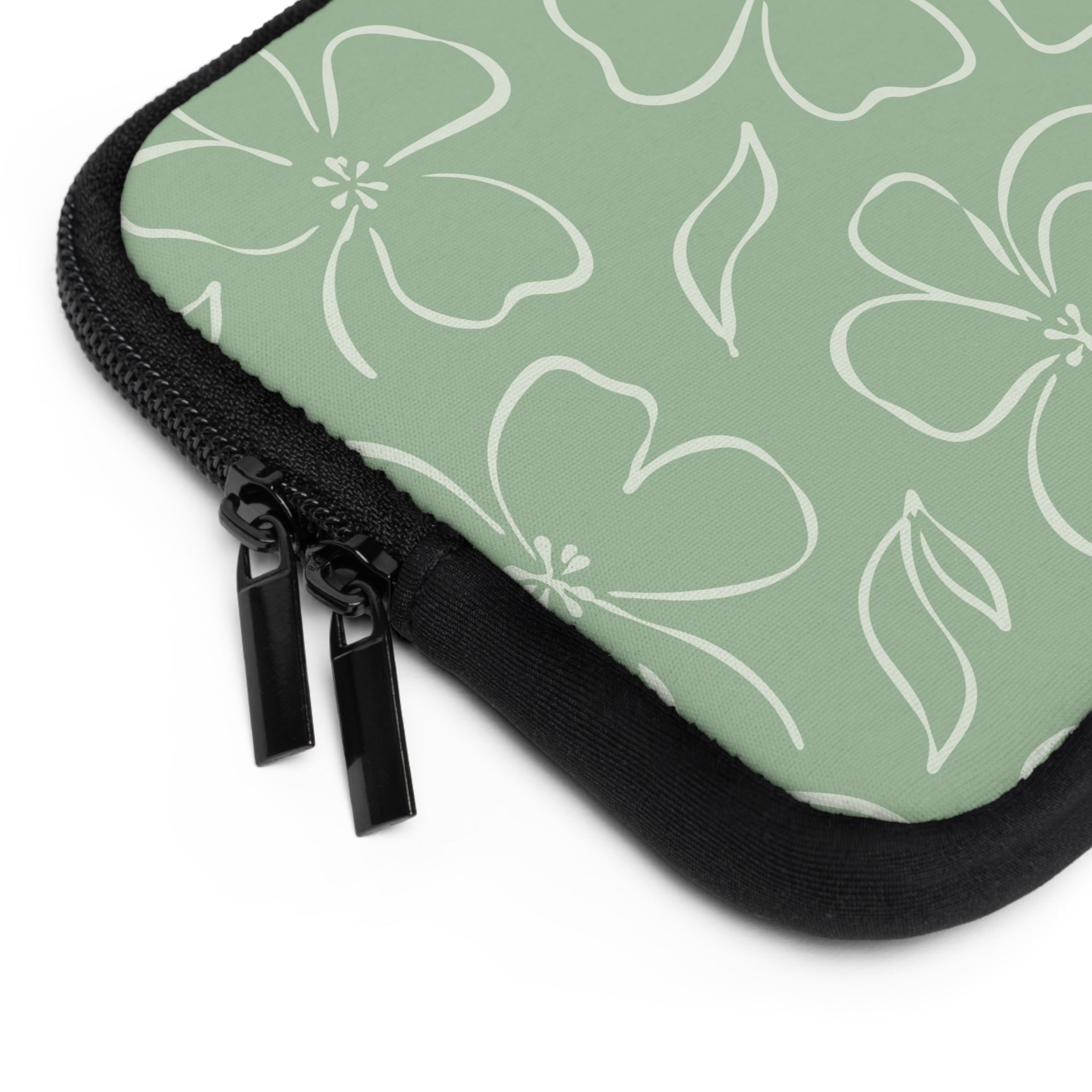 Sage & Cream Floral Laptop Sleeve by etchd, view 12