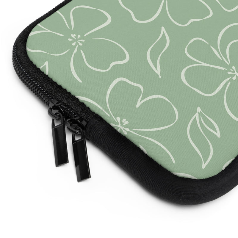 Sage & Cream Floral Laptop Sleeve by etchd, view 12