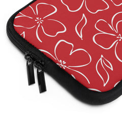 Classic Red & White Floral Laptop Sleeve by etchd, view 12