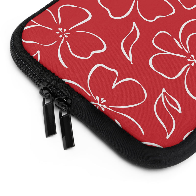 Classic Red & White Floral Laptop Sleeve by etchd, view 12