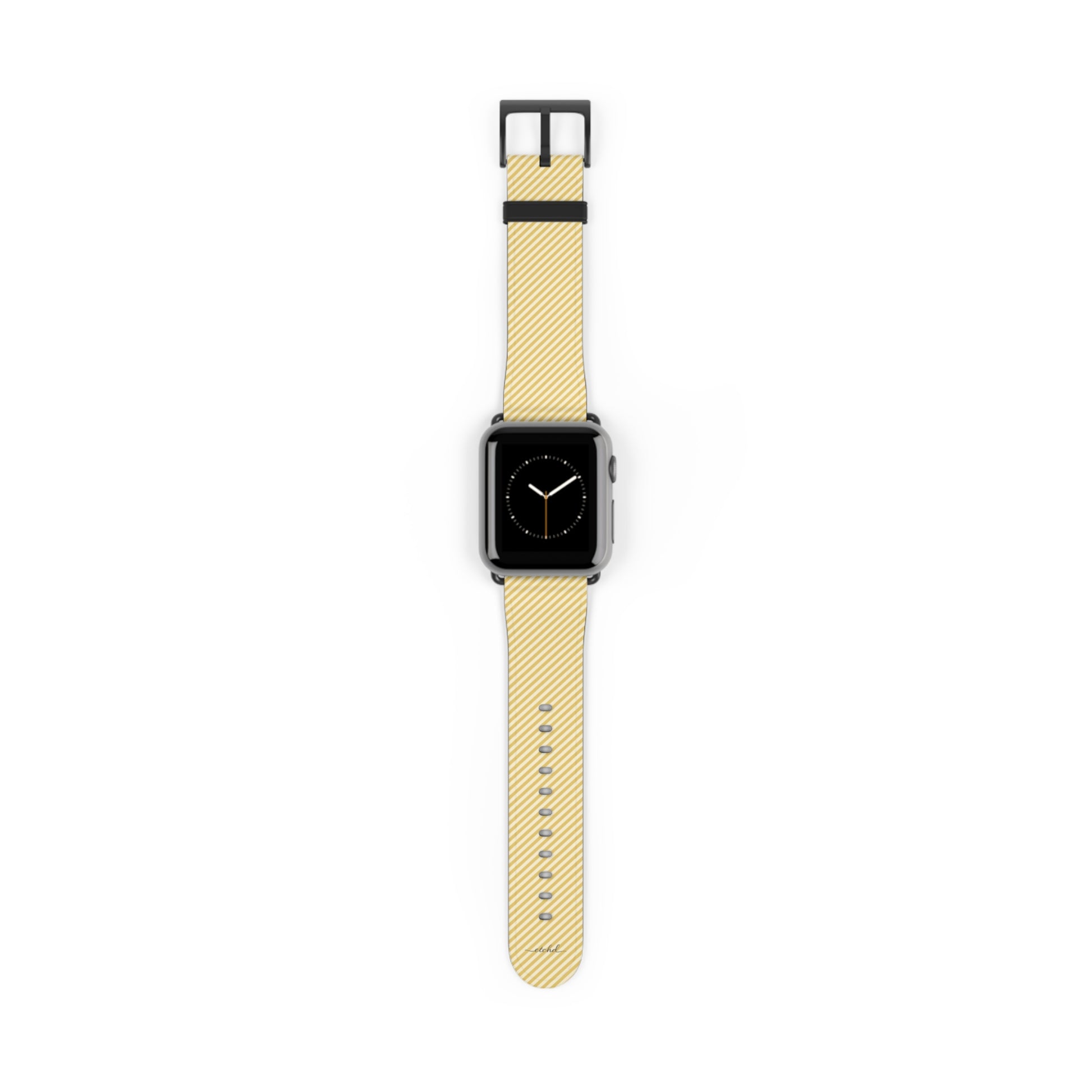 Butter & Cream Striped Diagonal Smartwatch Strap by etchd