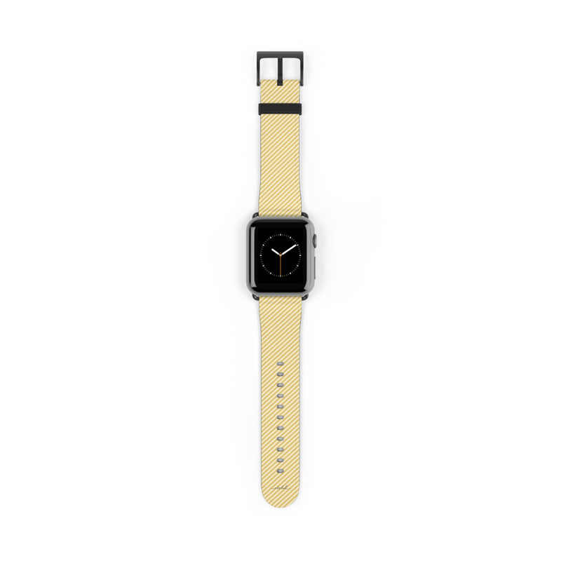 Butter & Cream Striped Diagonal Smartwatch Strap by etchd