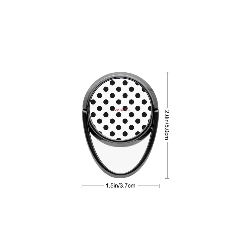 Black & White Polka Dot Phone Ring Holder-zoom-