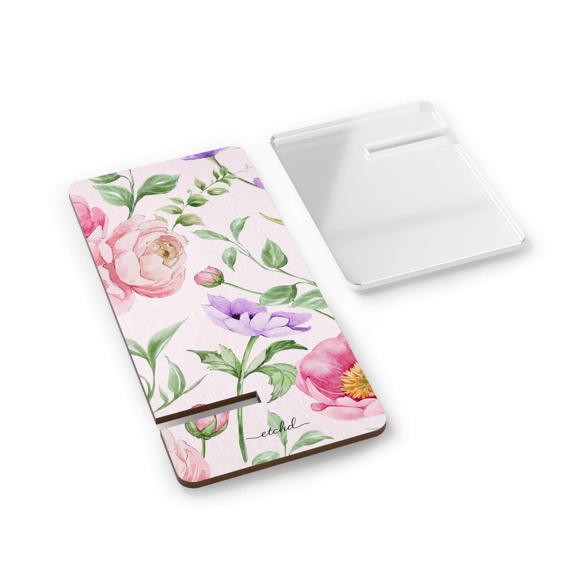 Peony Bloom Phone Stand by etchd, view 2