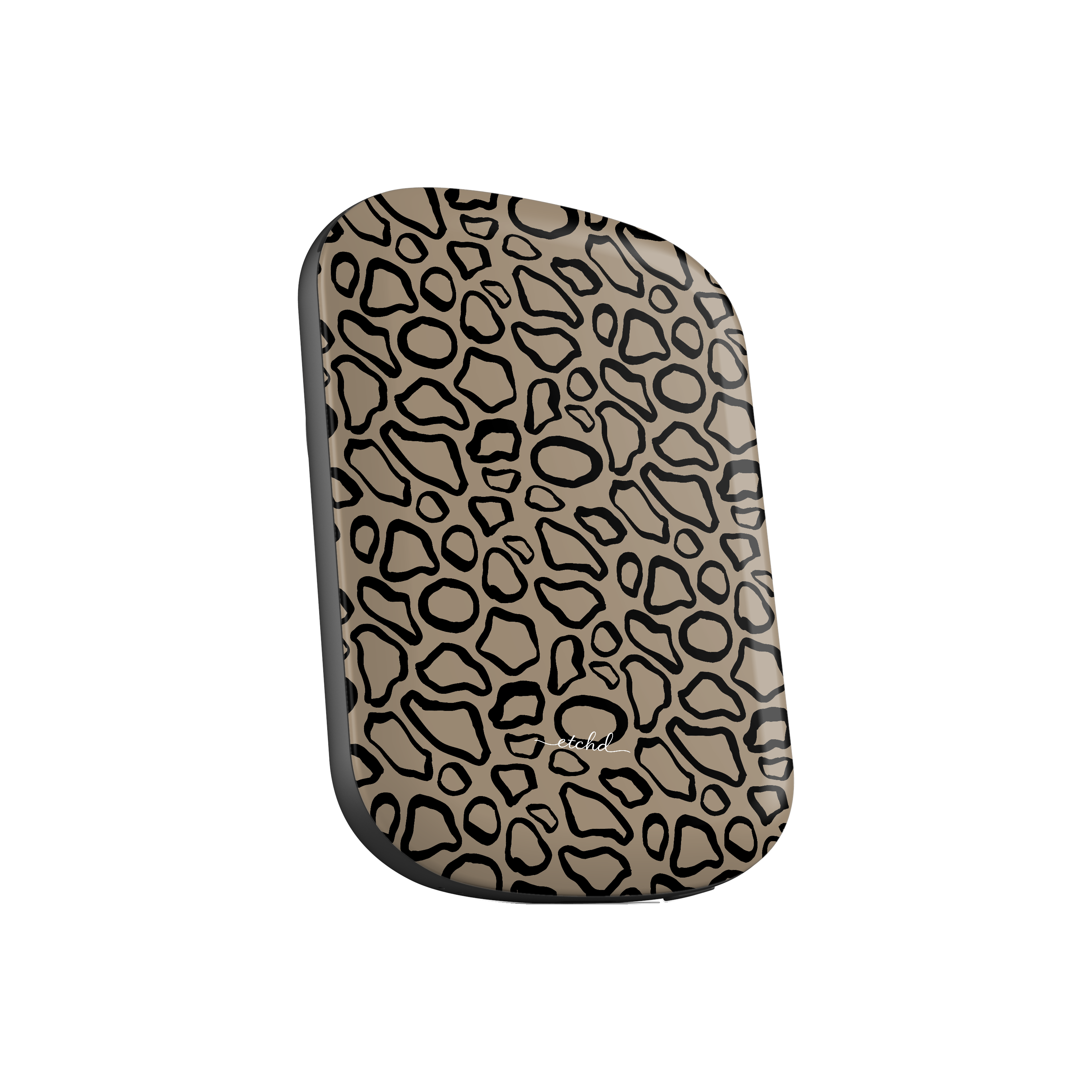 Abstract Print Taupe Magnetic Powerbank by etchd, view 2