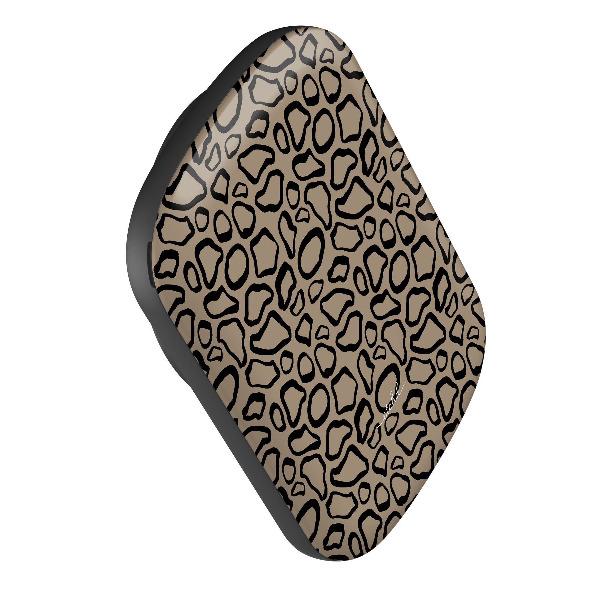 Abstract Print Taupe Magnetic Powerbank by etchd, view 4