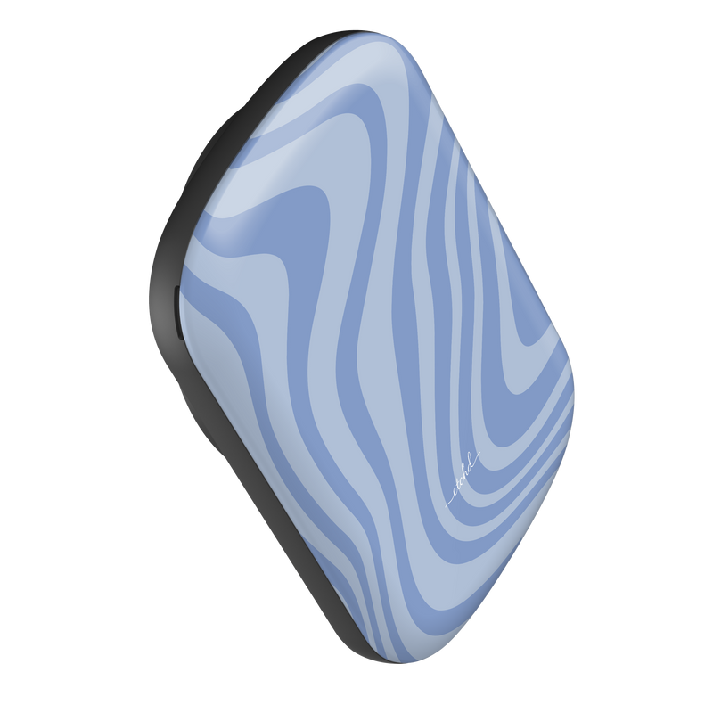 Blue Curved Lines Magnetic Powerbank by etchd, view 3