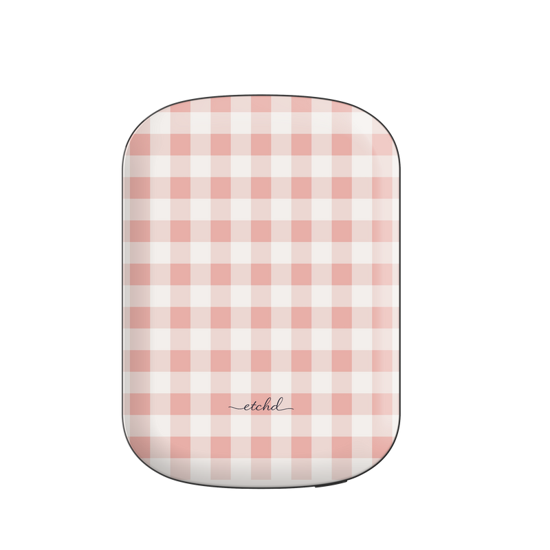 Blush Gingham Magnetic Powerbank by etchd