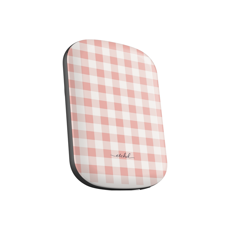 Blush Gingham Magnetic Powerbank by etchd, view 2