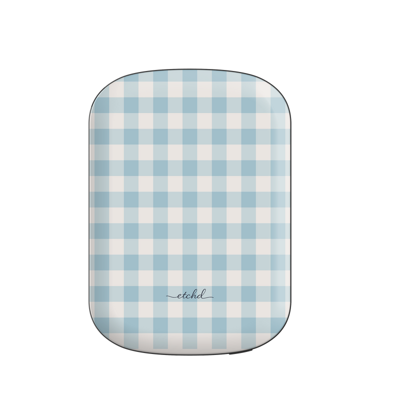 Cornflower Gingham Magnetic Powerbank by etchd