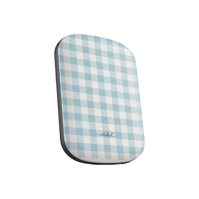 Cornflower Gingham Magnetic Powerbank by etchd, view 2