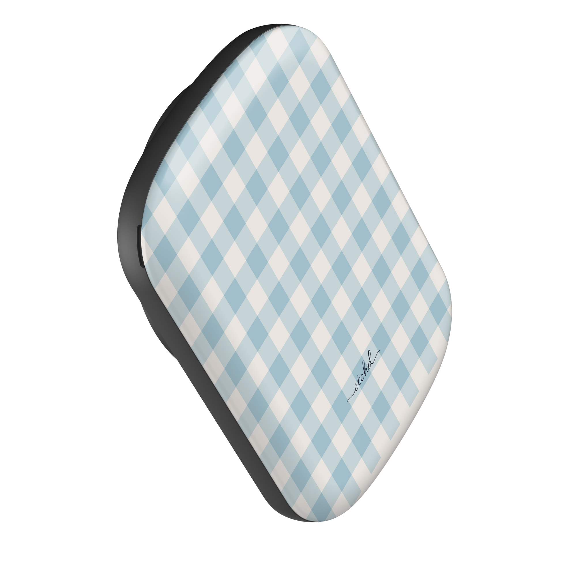 Cornflower Gingham Magnetic Powerbank by etchd, view 3