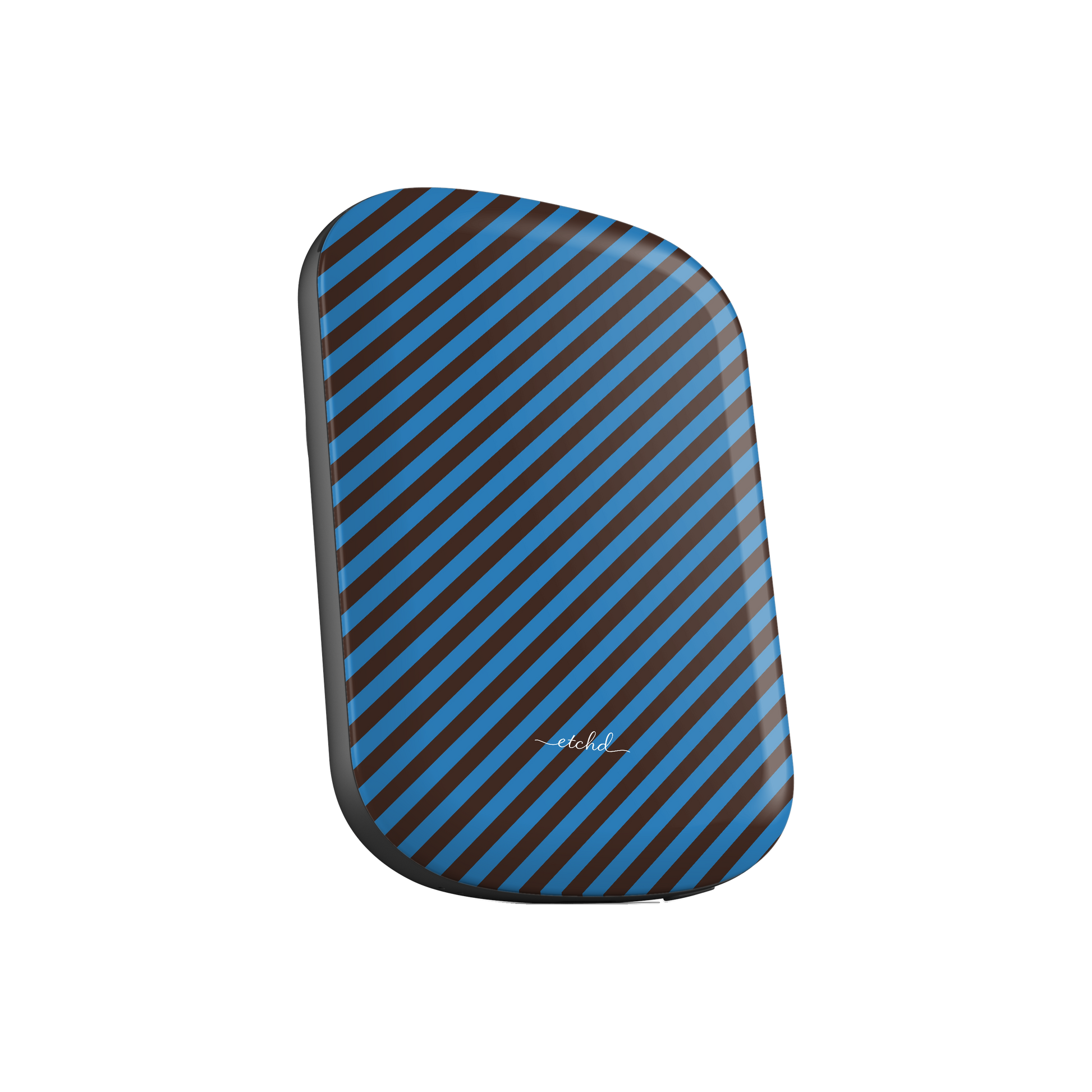 Espresso And Cerulean Diagonal Magnetic Powerbank by etchd, view 2