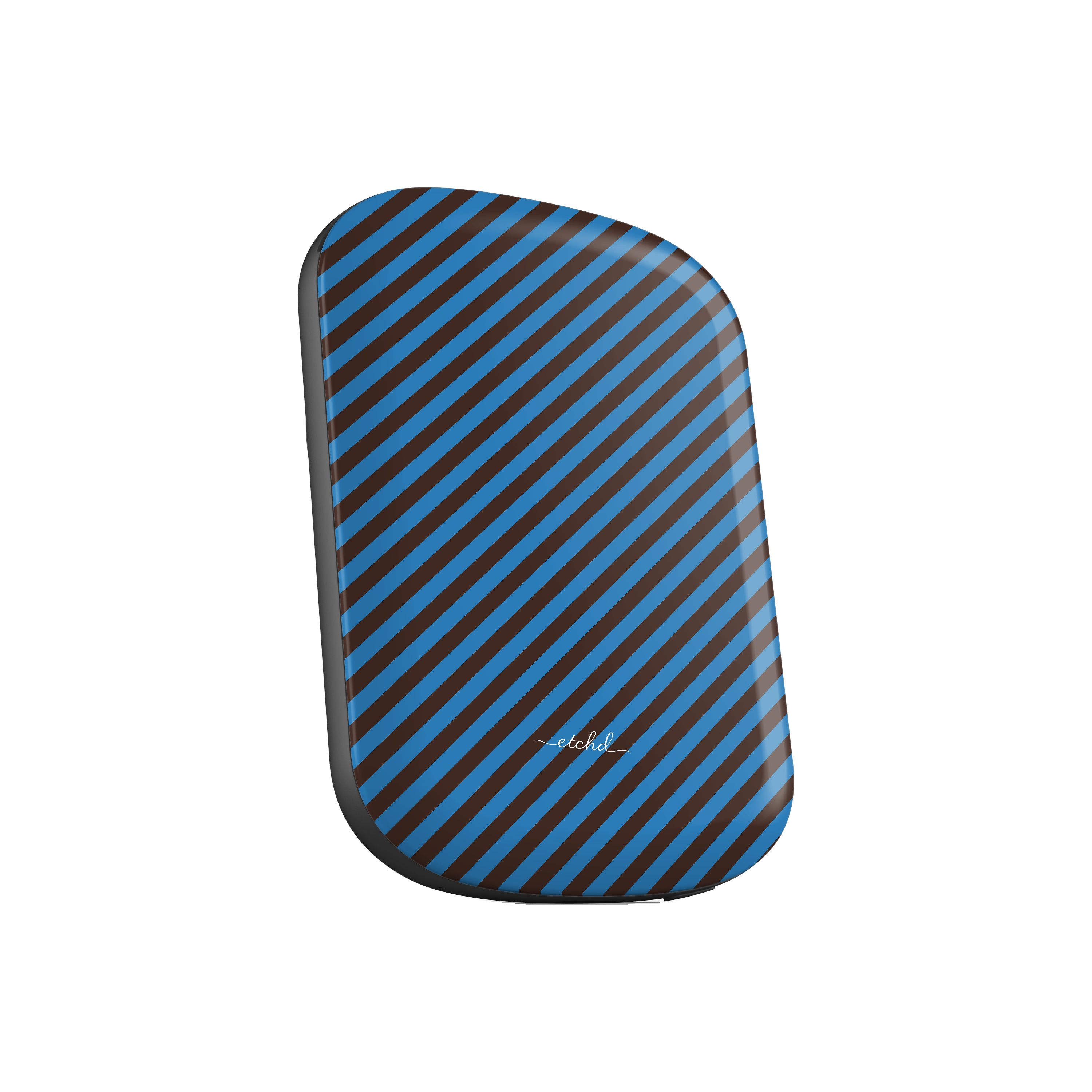 Espresso And Cerulean Diagonal Magnetic Powerbank by etchd, view 2