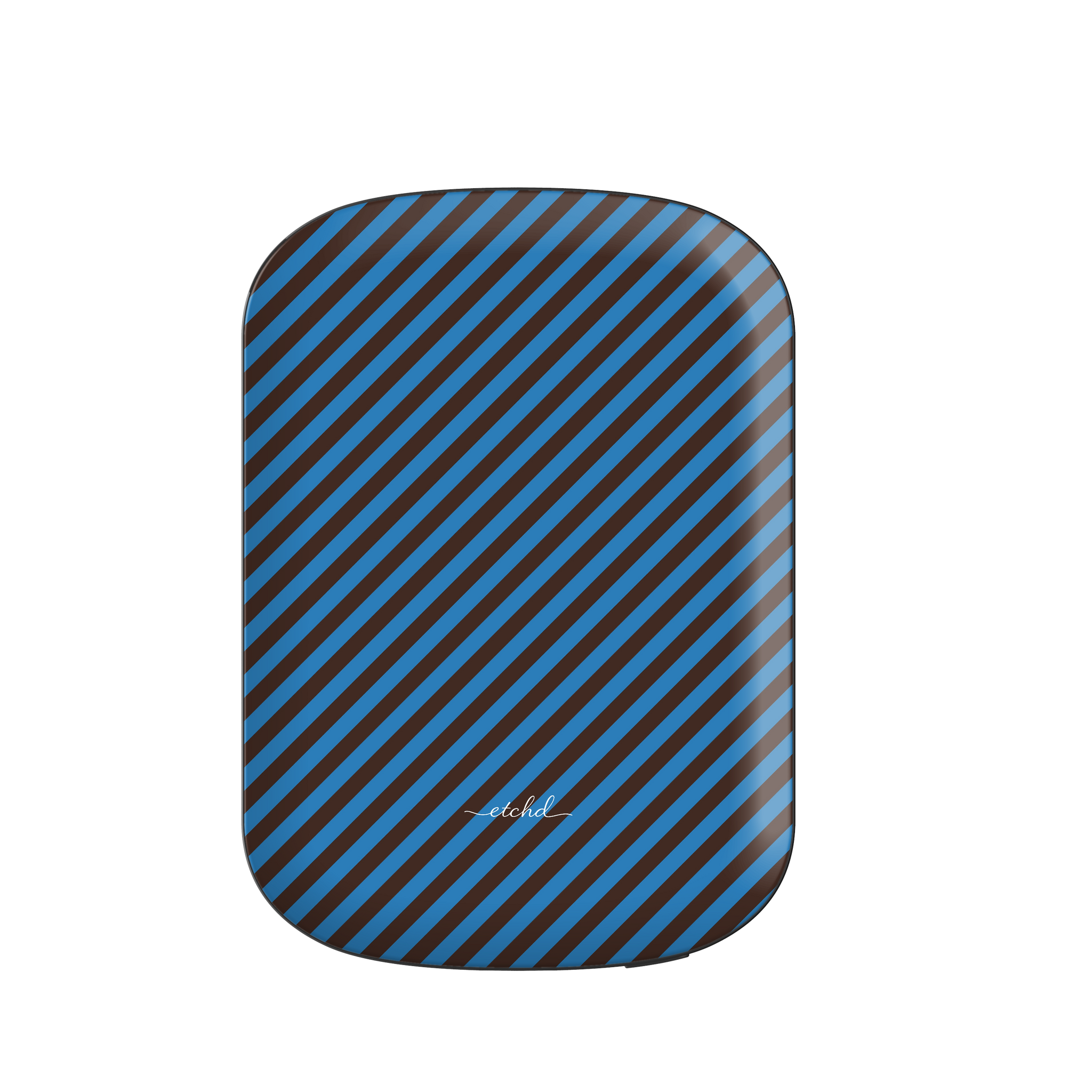 Espresso And Cerulean Diagonal Magnetic Powerbank by etchd