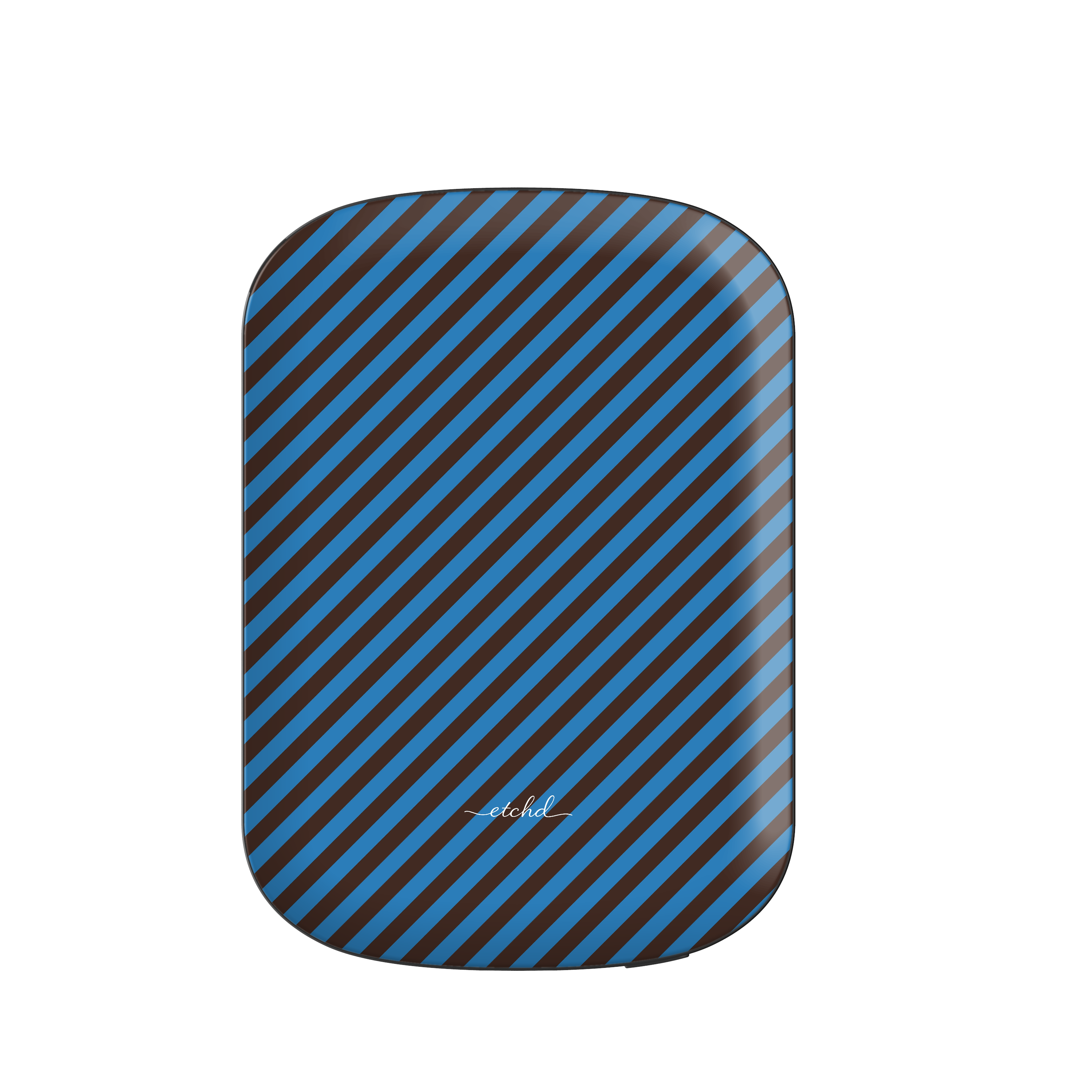 Espresso And Cerulean Diagonal Magnetic Powerbank by etchd