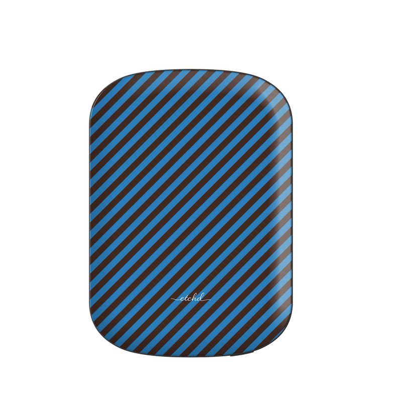 Espresso And Cerulean Diagonal Magnetic Powerbank by etchd