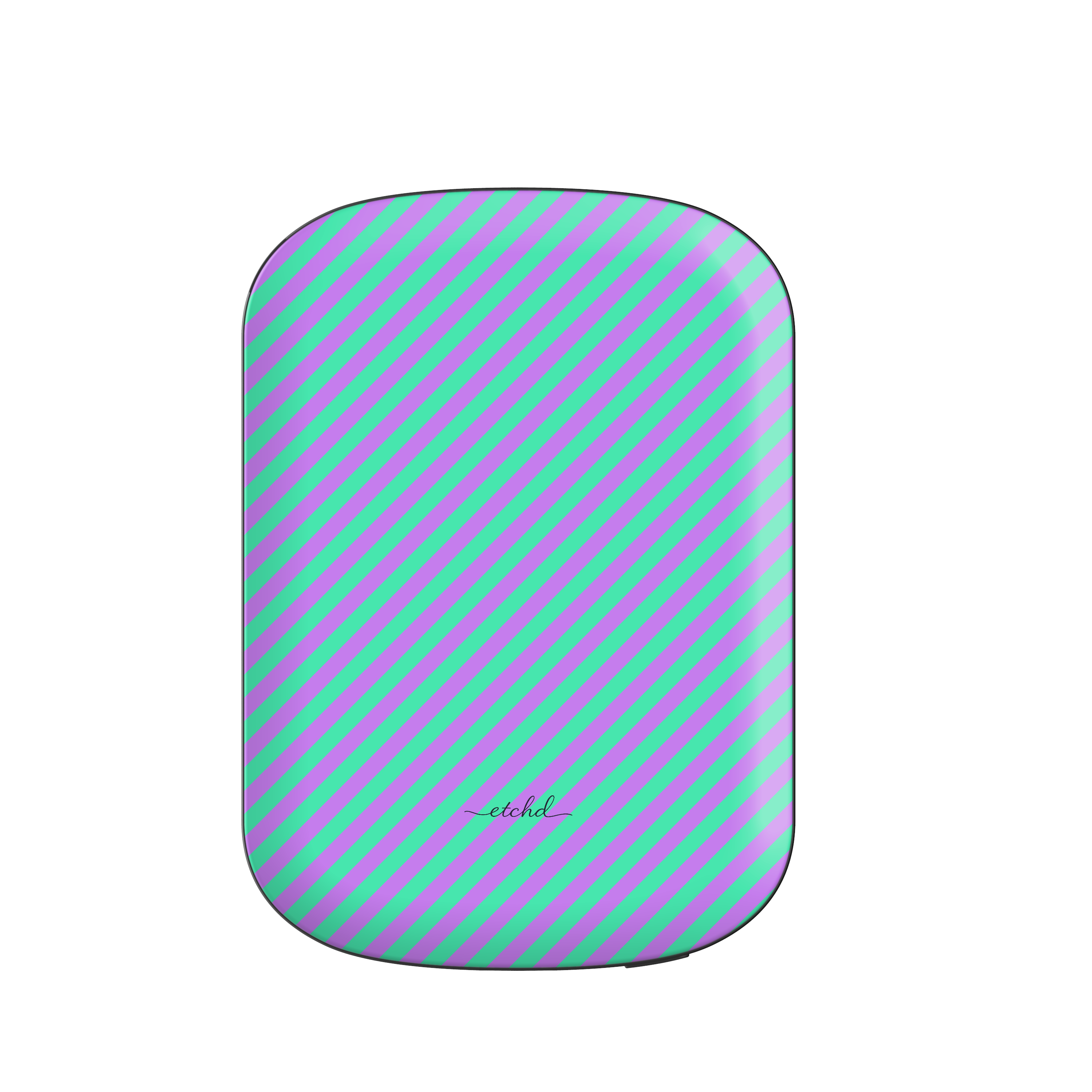Lilac And Hypermint Diagonal Magnetic Powerbank by etchd