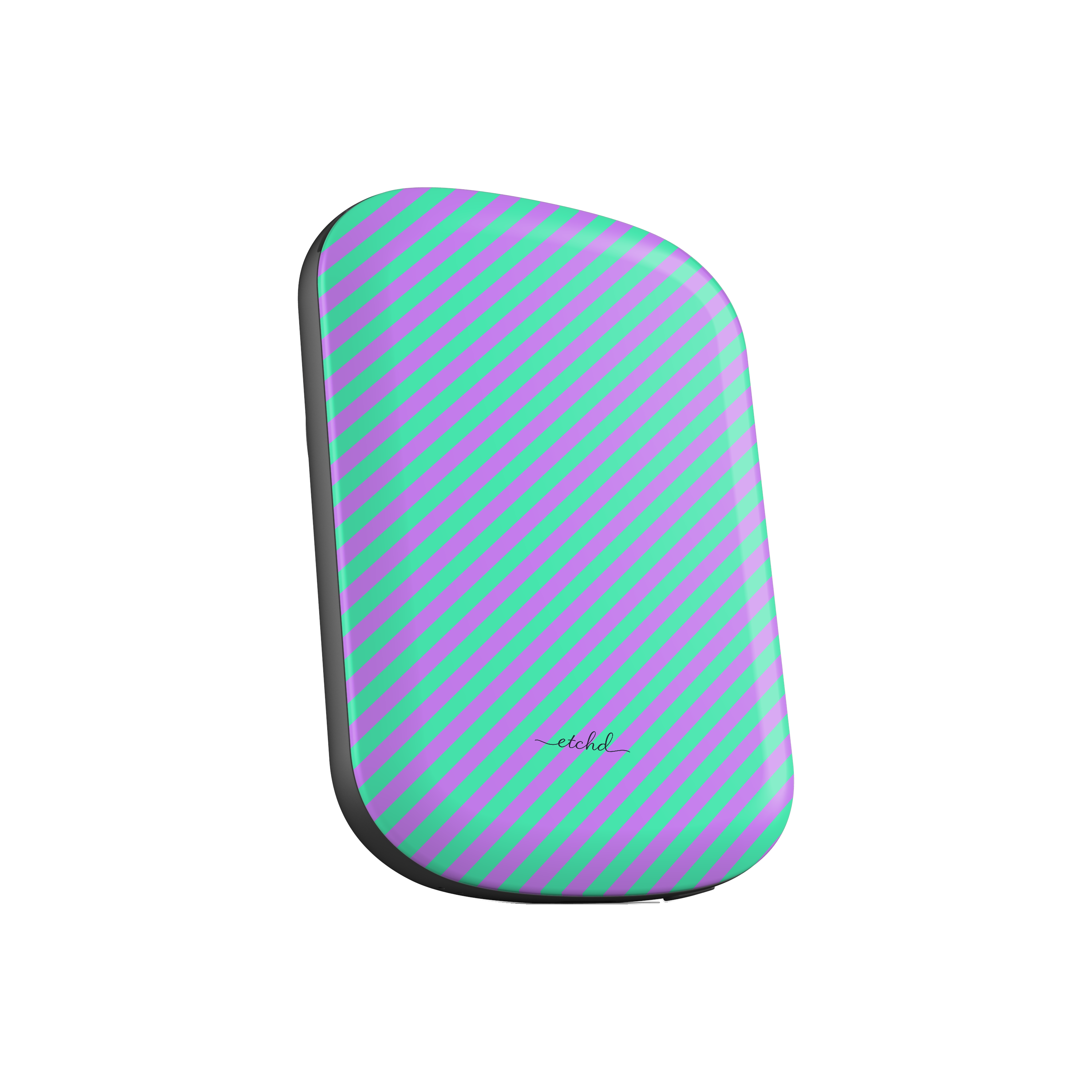 Lilac And Hypermint Diagonal Magnetic Powerbank by etchd, view 2