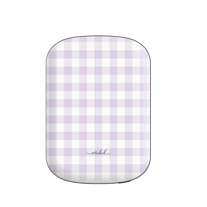 Lilac Gingham Magnetic Powerbank by etchd