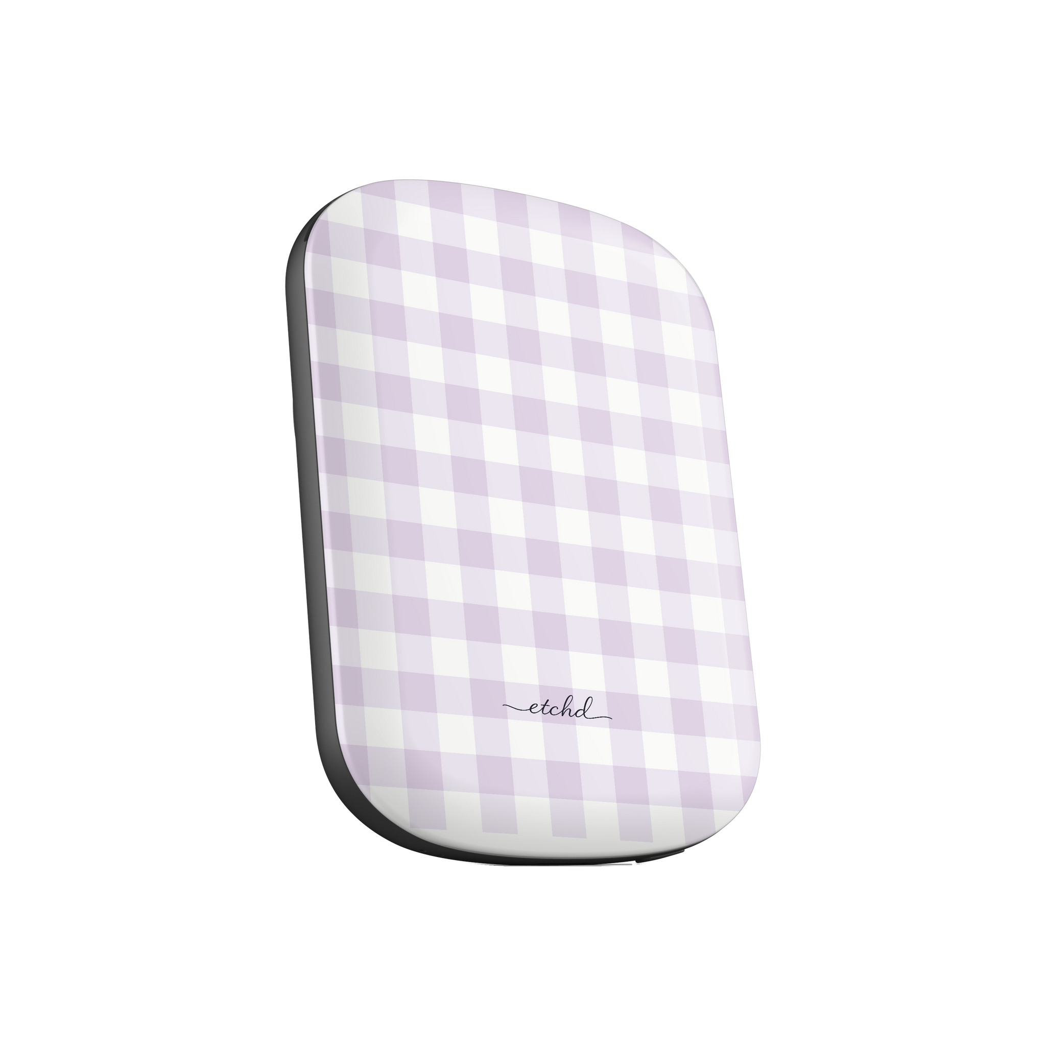 Lilac Gingham Magnetic Powerbank by etchd, view 3