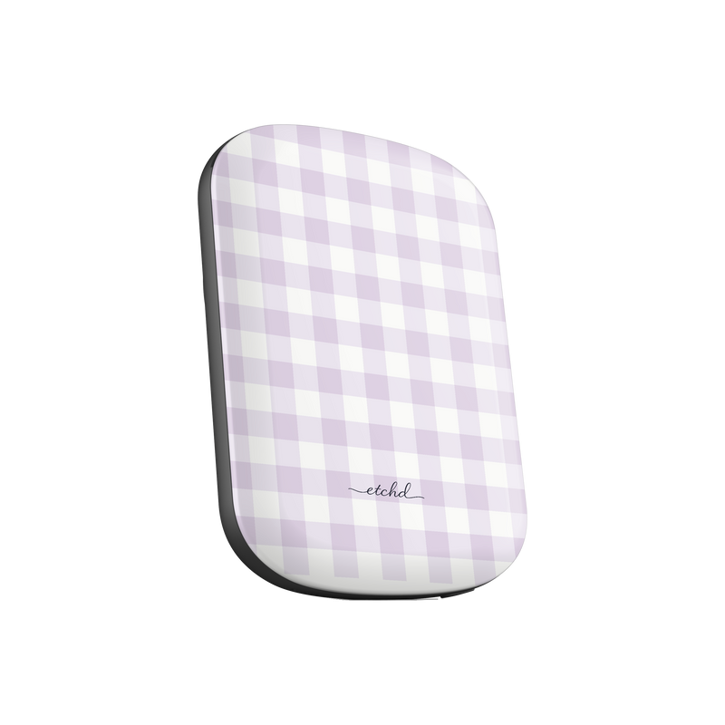 Lilac Gingham Magnetic Powerbank by etchd, view 3