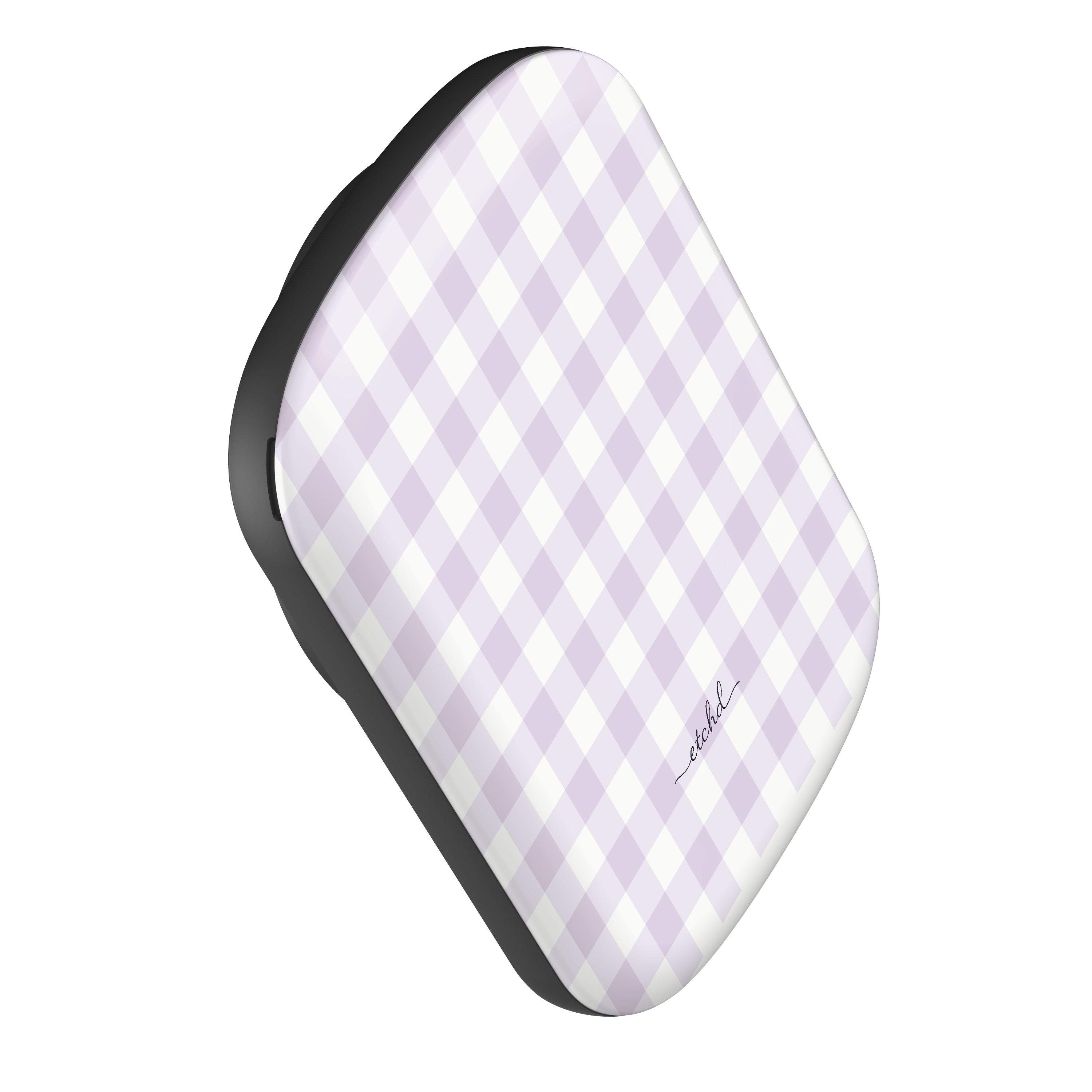 Lilac Gingham Magnetic Powerbank by etchd, view 2