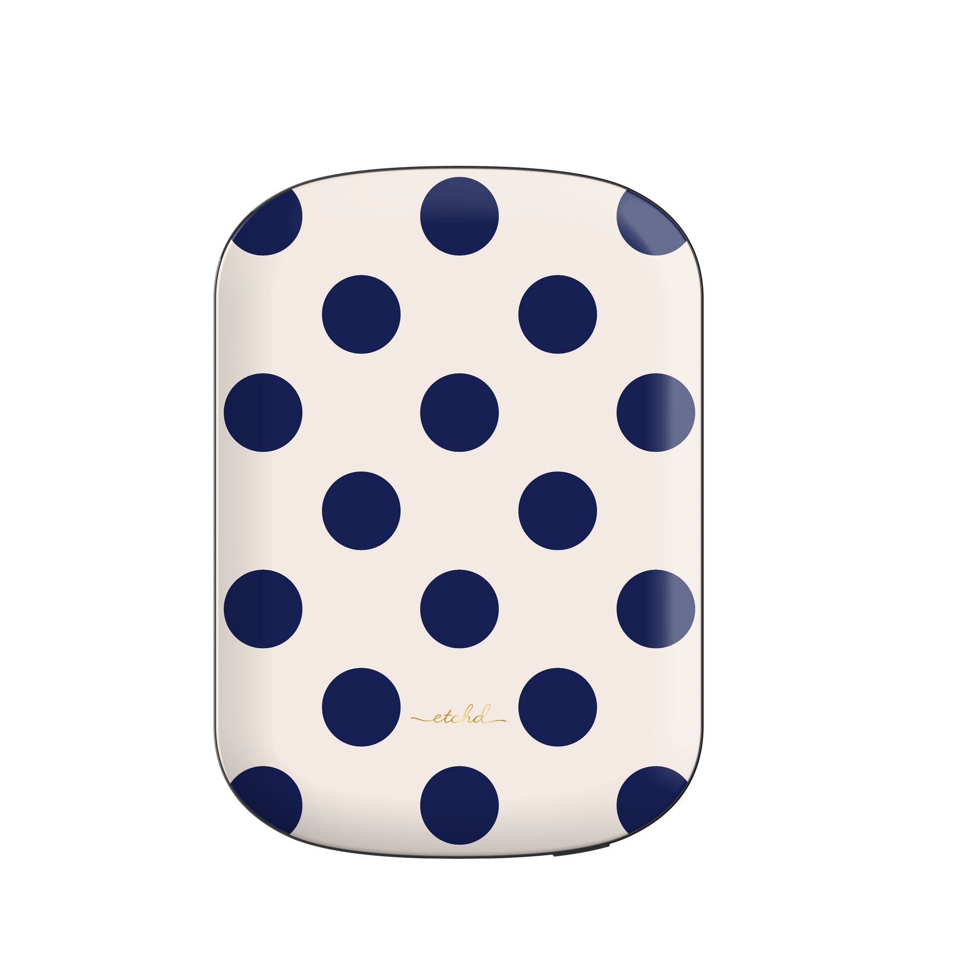 Navy & Cream Polka Dot Magnetic Powerbank by etchd