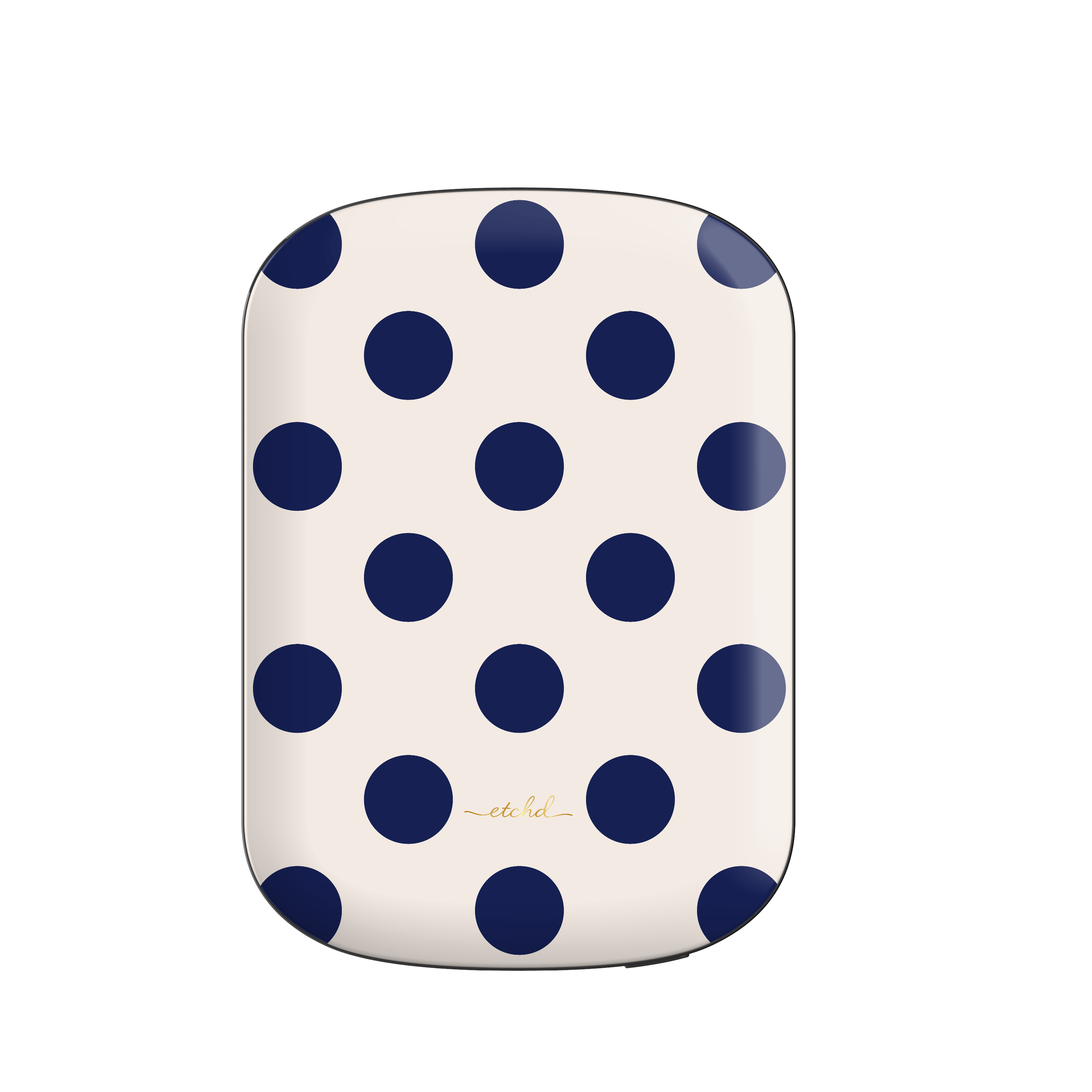 Navy & Cream Polka Dot Magnetic Powerbank by etchd