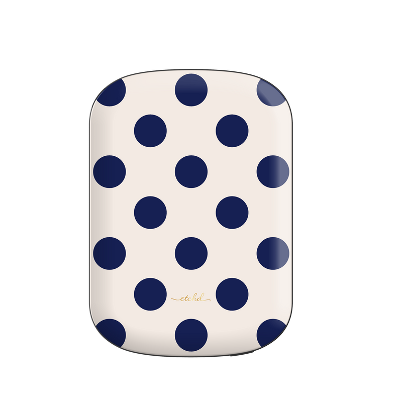 Navy & Cream Polka Dot Magnetic Powerbank by etchd