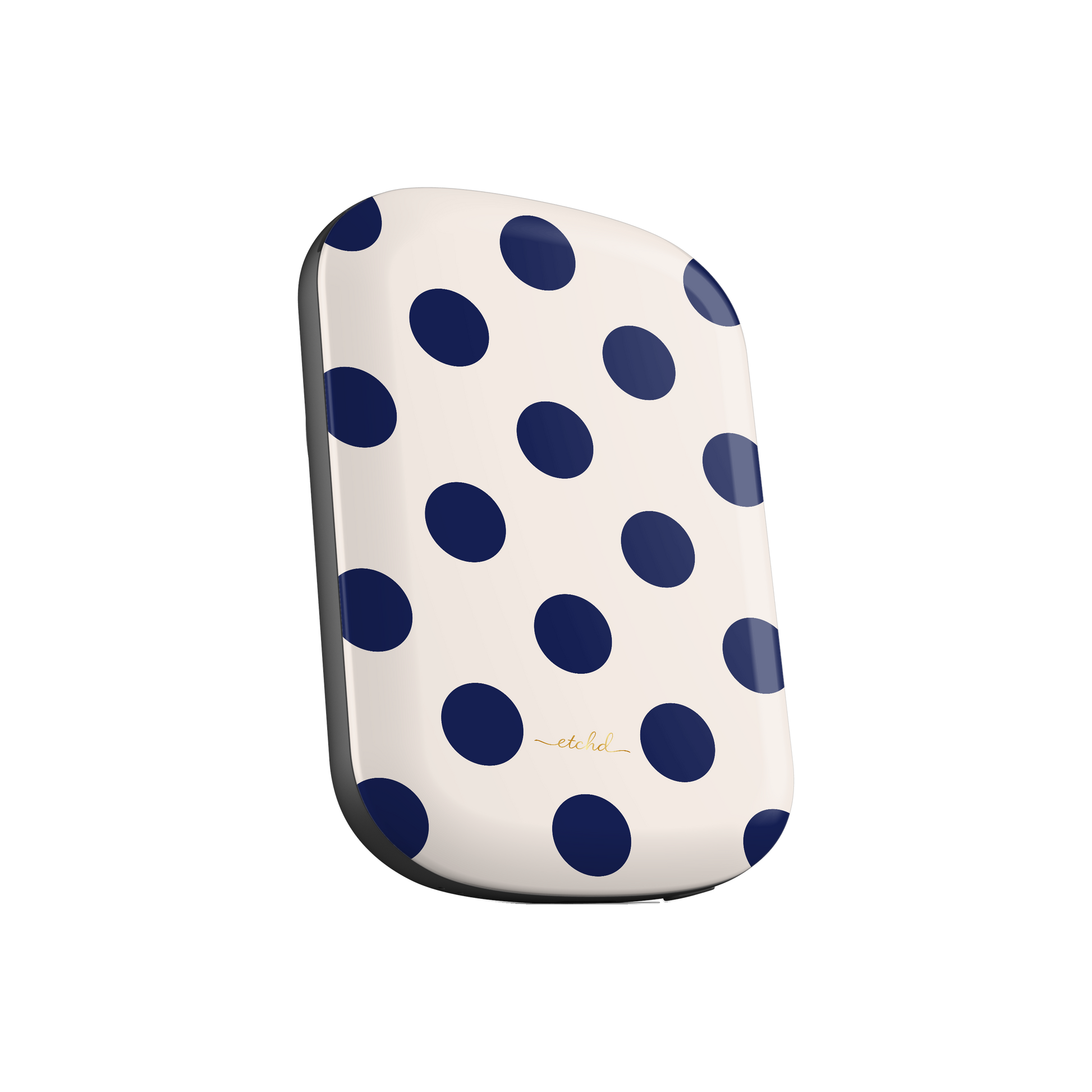 Navy & Cream Polka Dot Magnetic Powerbank by etchd, view 2
