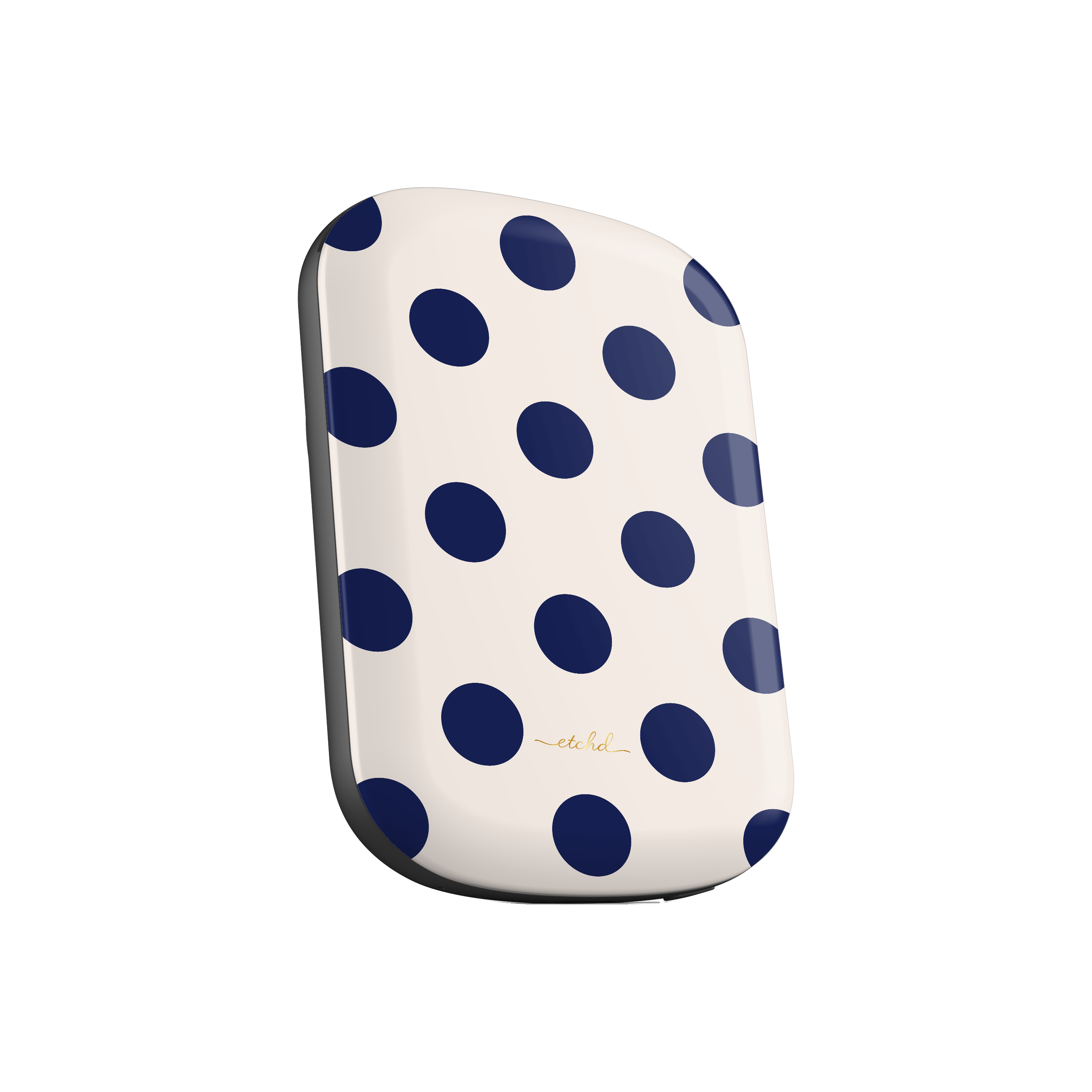 Navy & Cream Polka Dot Magnetic Powerbank by etchd, view 2