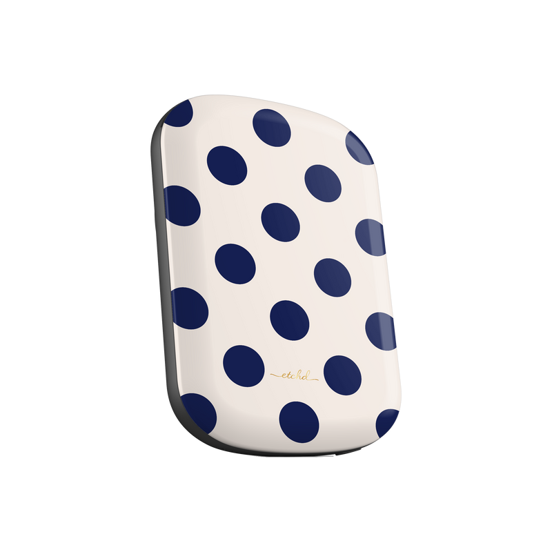 Navy & Cream Polka Dot Magnetic Powerbank by etchd, view 2