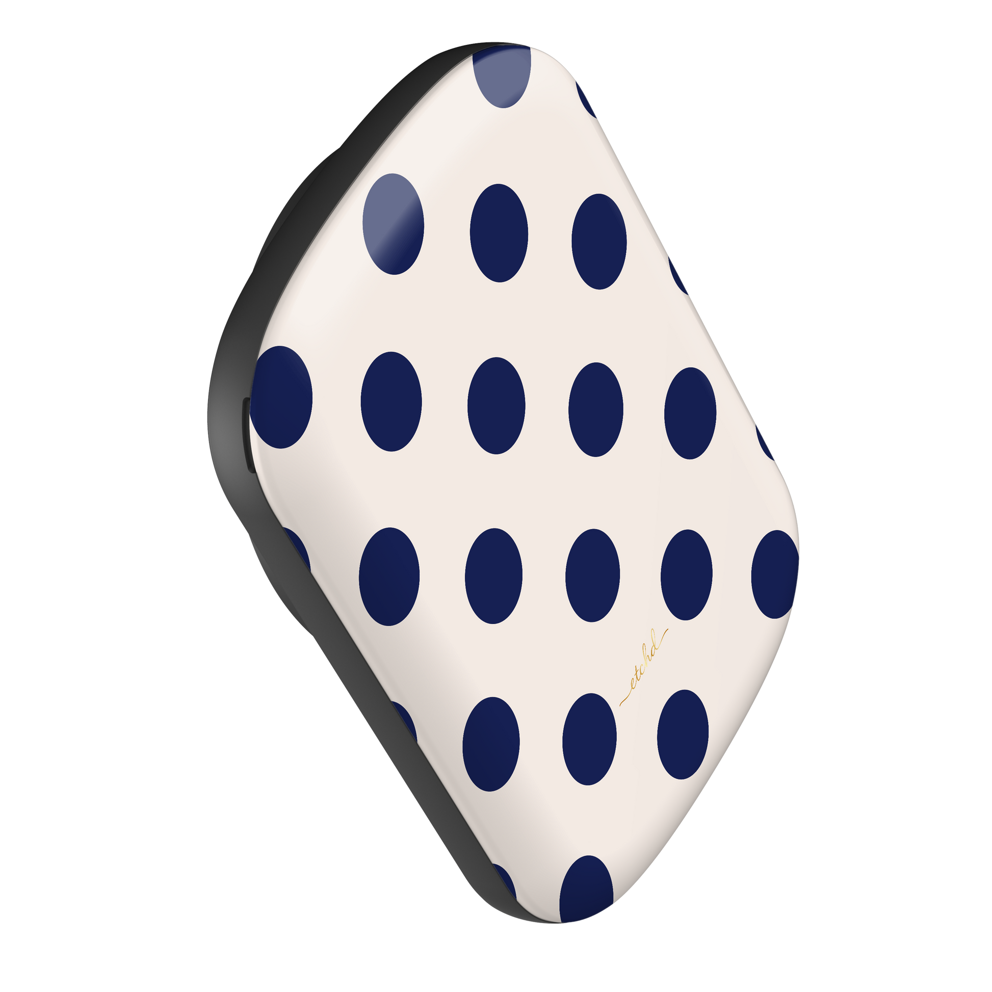 Navy & Cream Polka Dot Magnetic Powerbank by etchd, view 3