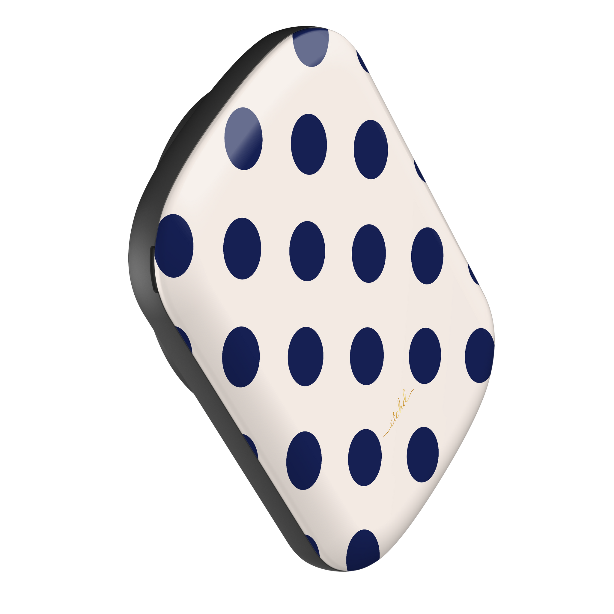 Navy & Cream Polka Dot Magnetic Powerbank by etchd, view 3