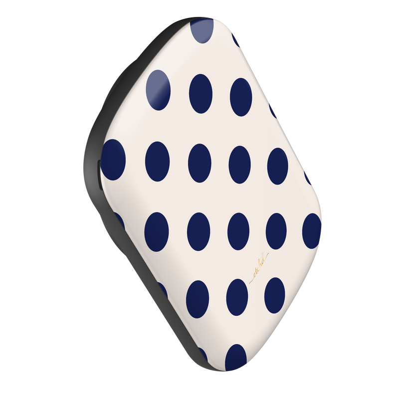 Navy & Cream Polka Dot Magnetic Powerbank by etchd, view 3