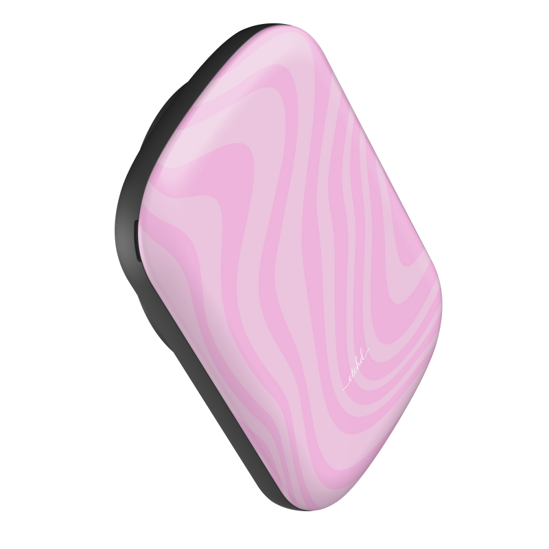 Pink Curved Lines Magnetic Powerbank by etchd, view 3