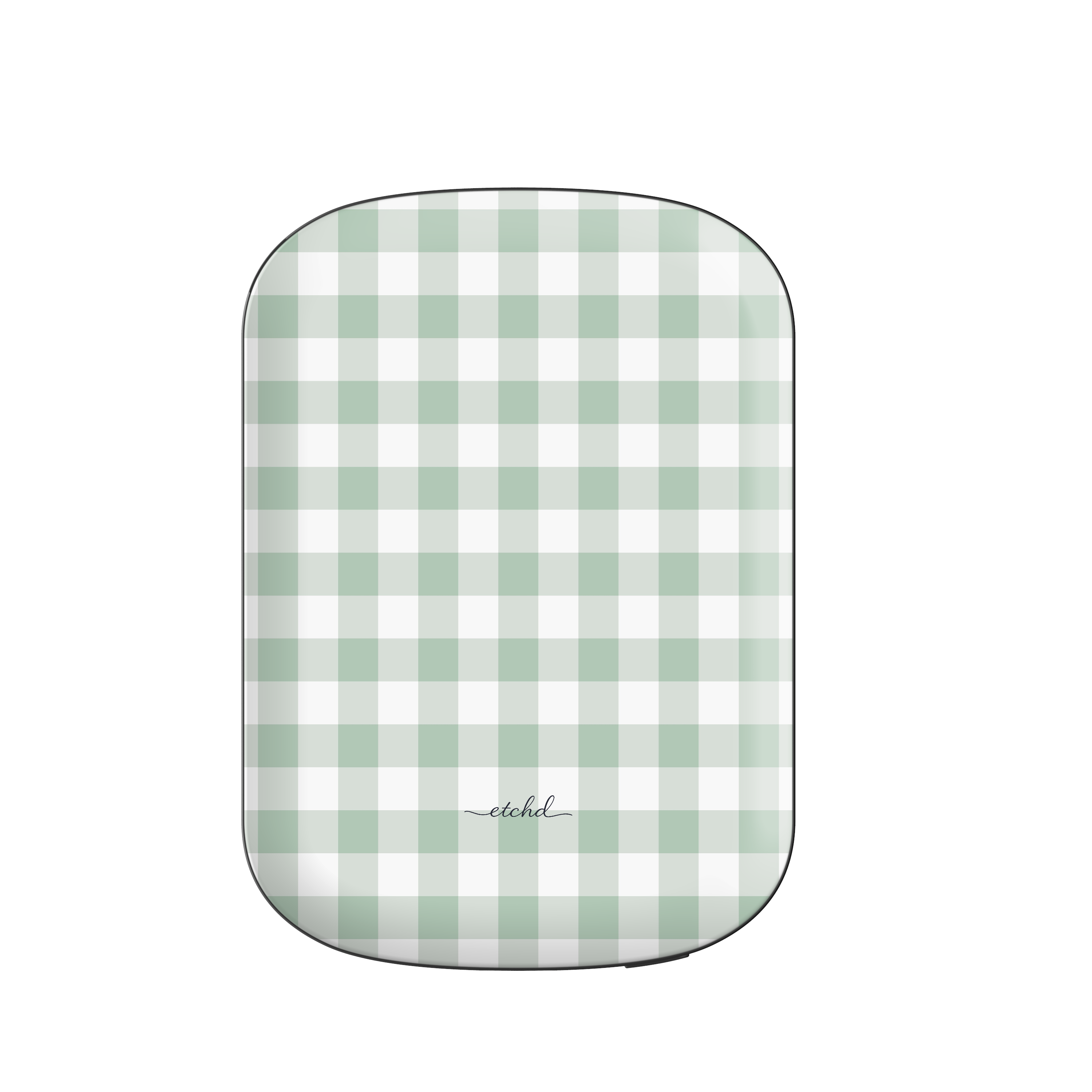 Sage Gingham Magnetic Powerbank by etchd