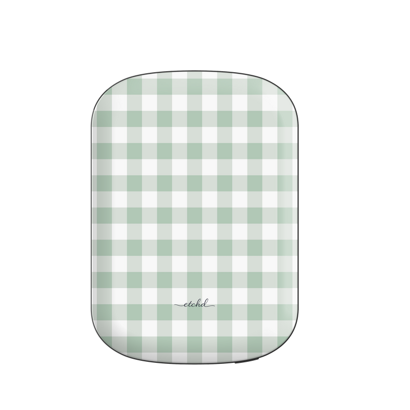 Sage Gingham Magnetic Powerbank by etchd