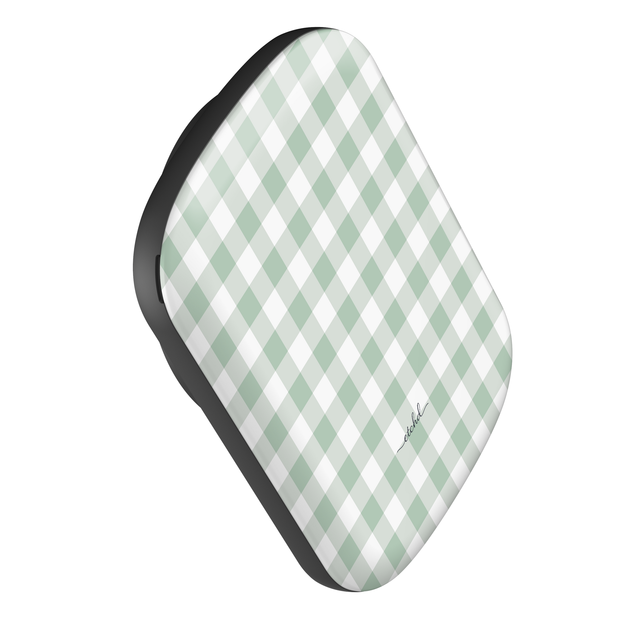 Sage Gingham Magnetic Powerbank by etchd, view 2