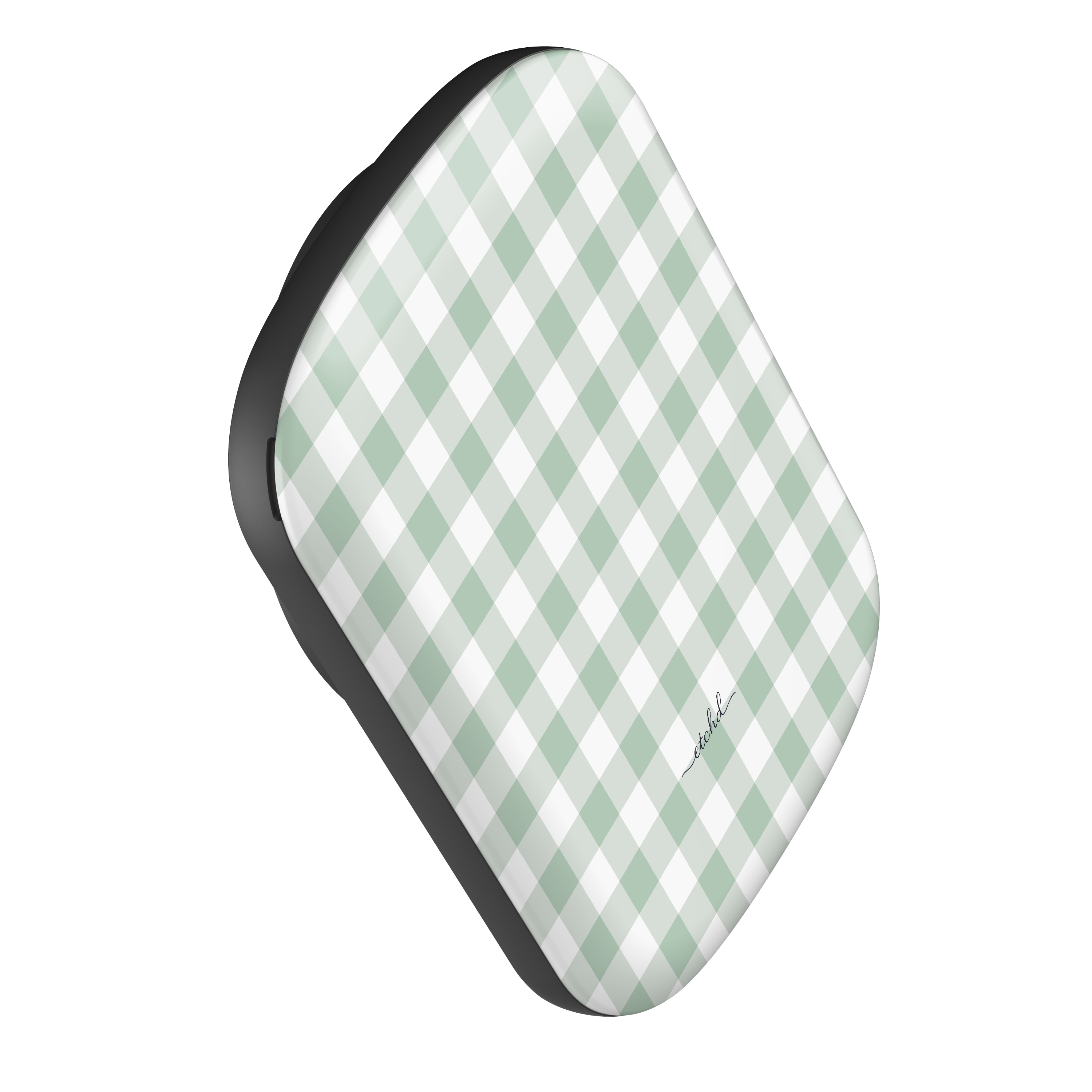 Sage Gingham Magnetic Powerbank by etchd, view 2