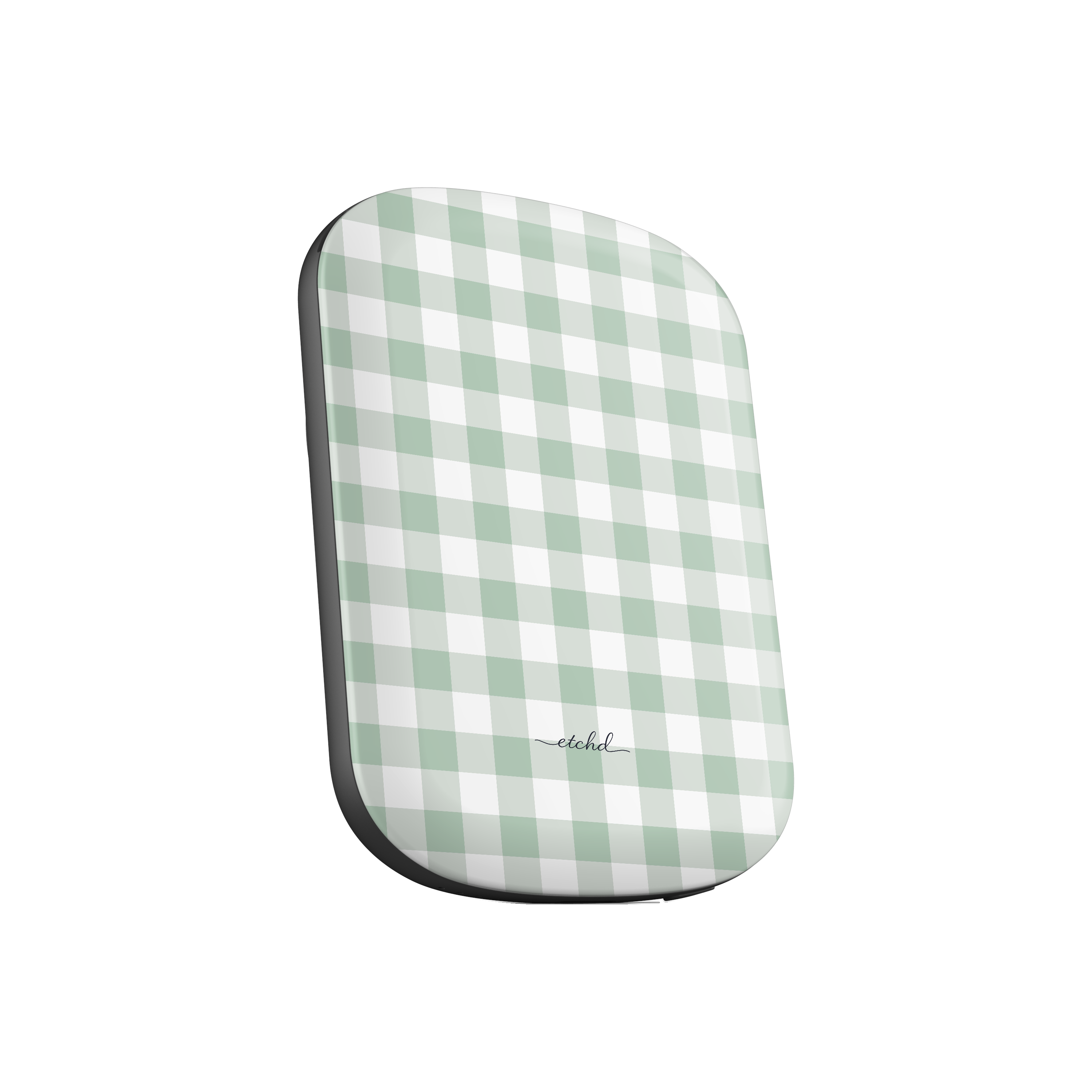 Sage & White Gingham Magnetic Powerbank by etchd, view 2