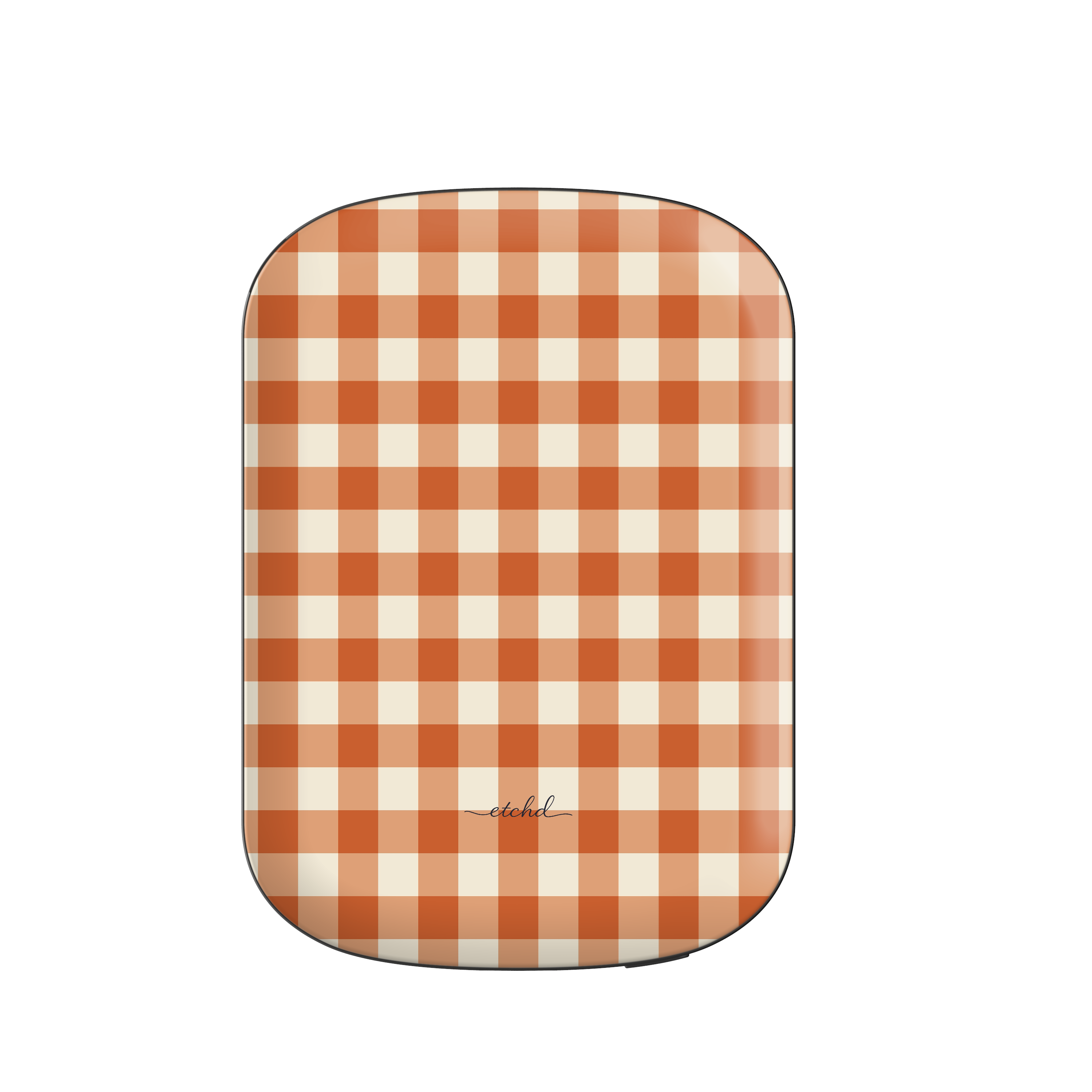 Terracotta Gingham Magnetic Powerbank by etchd