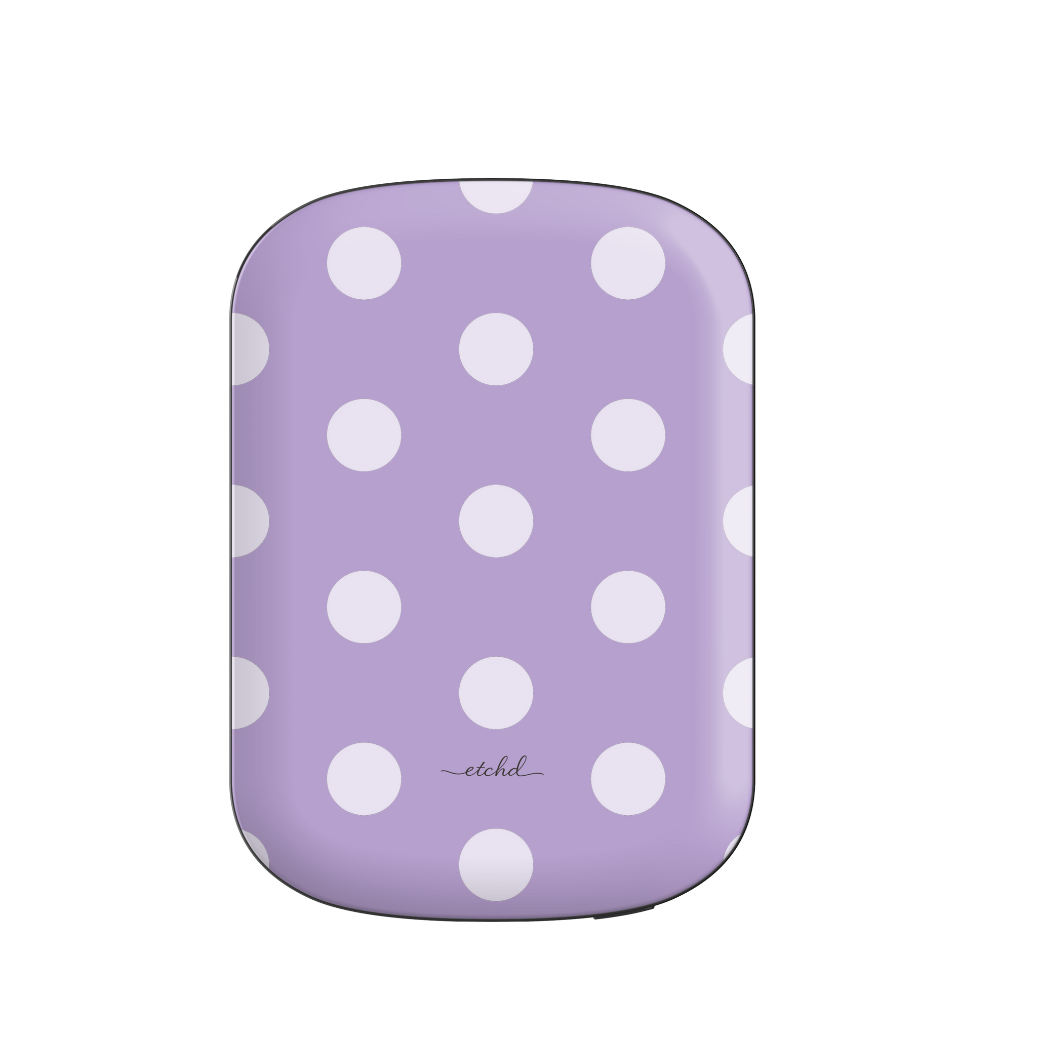 Cream & Lilac Polka Dot Magnetic Powerbank by etchd