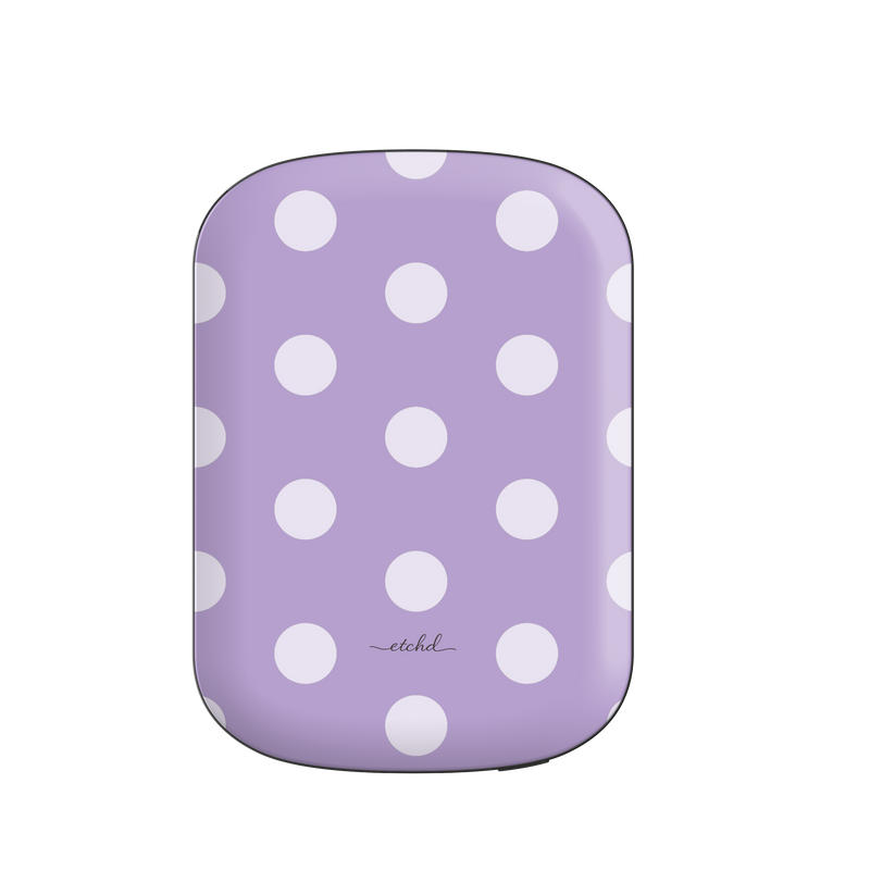 Cream & Lilac Polka Dot Magnetic Powerbank by etchd