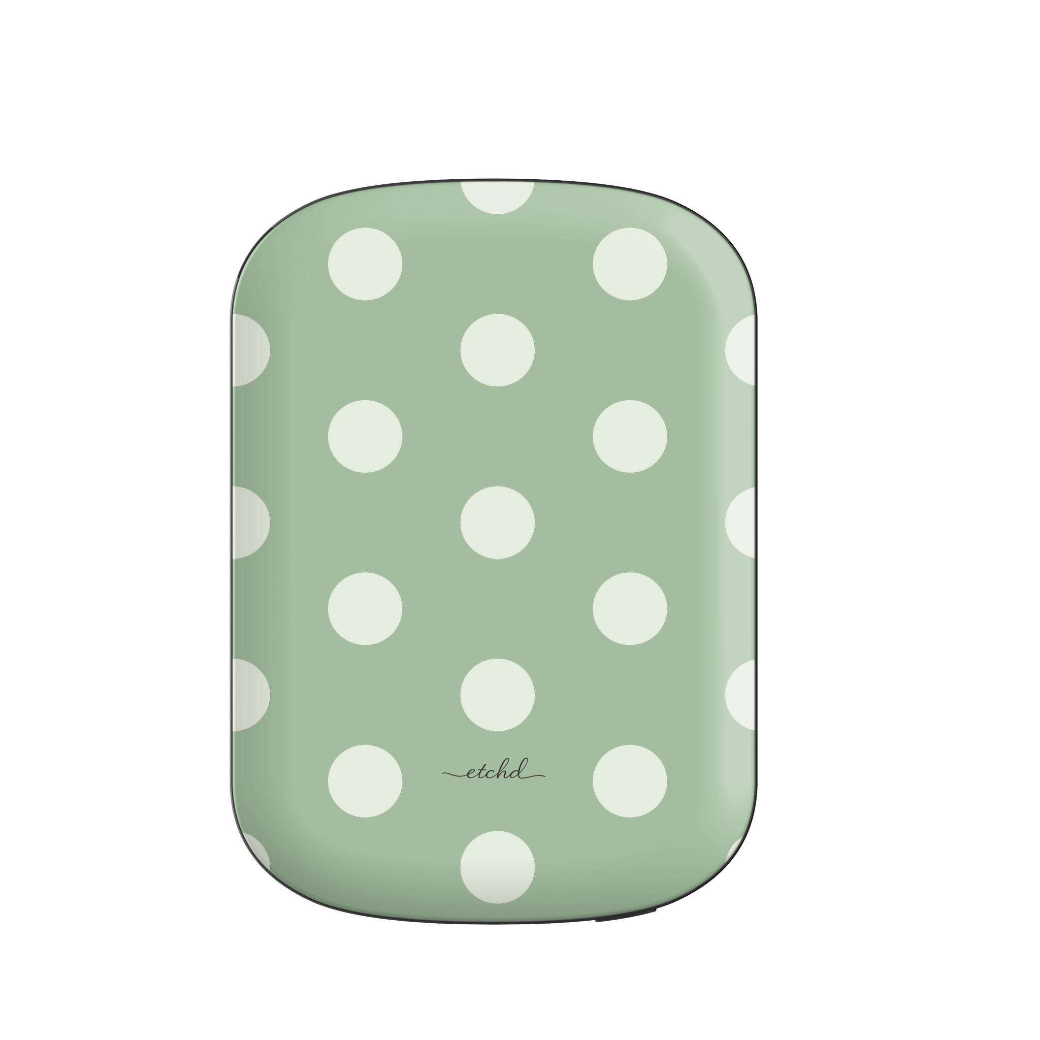 Cream & Sage Polka Dot Magnetic Powerbank by etchd