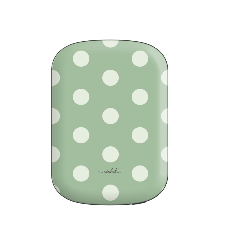 Cream & Sage Polka Dot Magnetic Powerbank by etchd