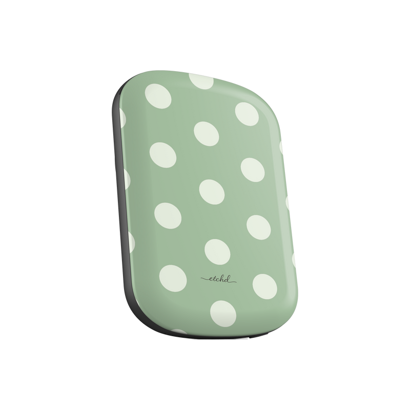 Cream & Sage Polka Dot Magnetic Powerbank by etchd, view 6